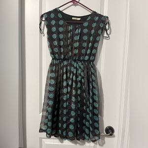 Katie:  Green Polka Dot Dress